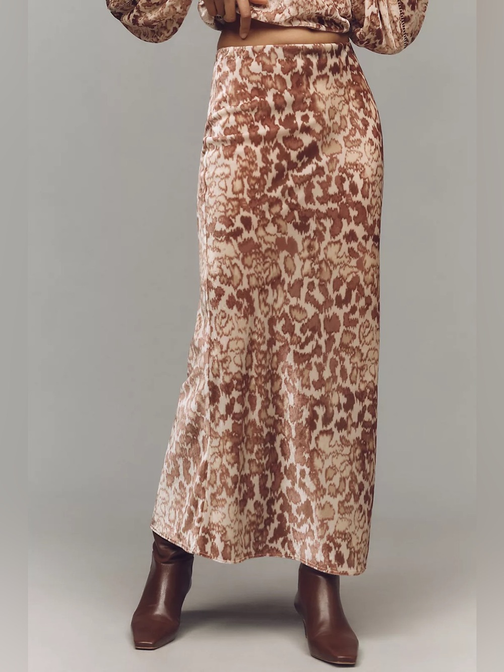 Anthropologie The Tilda Maxi Slip Velvet Skirt